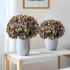 10PCS Fake Hydrangea Artificial Flowers Hydrangea Bouquet for Home Wedding Bridal Bouquet Office Party Table Centerpiece DIY Floral Decor (Autumn Purple)