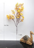JAKY-Global Babys Breath Fabric Cloth Artificial Flowers 9 Bundle European Fake Silk Plants Decor Wedding Party Decoration Bouquets Real Touch DIY Home Garden (Yellow Orange 9pcs)