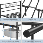 Yaheetech Full Bed Frames Metal Platform Bed with Headboard and Footboard for Bedrooms No Box Spring Needed Easy Assembly, Black/Full Bed