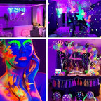 Upgraded 16.4ft/5M LED Black Light Strip Set with Remote, 300 LEDs, 12V Self-Adhesive Dimmable Black Light Fixture, for Dance Parties, SMD2835 LED Lamp Beads, Non-Waterproof