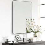 CULER Black Bathroom Wall Mirror,24 x 36 Inch Rectangle Vanity Modern Tempered Glass Mirror for Bedroom,Living Room,Entryway (24x36 Inch, Black)