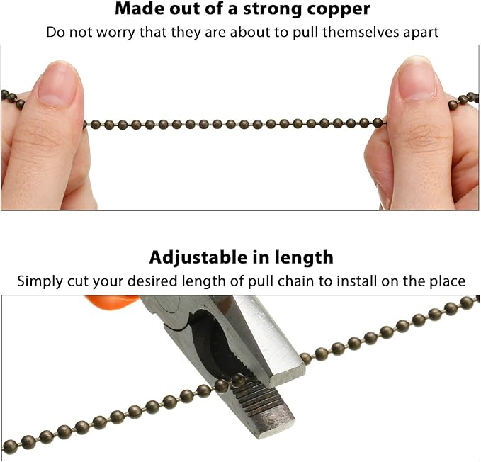 4 Pieces Ceiling Fan Chain Pulls Extender Wooden Pull Chain Extension Ornaments for Ceiling Light Lamp Fan(Walnut Color)