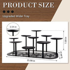 Fireplace Candelabra Candle Holder Matte Black Metal Candleholder with 9 Candle Stands Mantle Decor for Flameless or Wax Pillar Candle Floor Table Centrepiece Christmas Wedding Party Decoration