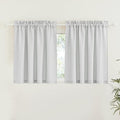 RYB HOME Linen Sheer Curtains for Kitchen, Casual Wave Texture Semi Sheer Curtains for Bedroom/Bath, Privacy Window Curtains for Home Office, Dove Grey, 52 x 45 Each Panel, 2 Pieces