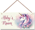 Personalized Sign Cute Unicorn Wall Decor Beautiful Decoration for Home Kitchen Bar Garage Vintage Retro Poster Plaque Decor for Kids Room Nursery Wall Decorations Stuff