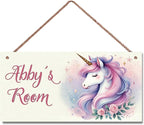 Personalized Sign Cute Unicorn Wall Decor Beautiful Decoration for Home Kitchen Bar Garage Vintage Retro Poster Plaque Decor for Kids Room Nursery Wall Decorations Stuff