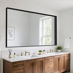 Suidia Bathroom Mirror, 60" x 36" Wall Mirror Metal Framed, Bathroom Vanity Mirror for Living Room Bedroom Bathroom Entryway, Black, Rect Corner Style