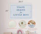 Christian Bible Verse Scripture Rectangular Banner Flag Wall Sign Decor Gift for Baby Boy-Nursery Baby Room Bedroom Decor-Baby,Shower Birthday Christmas Gift-Thank Heaven for Little Boys