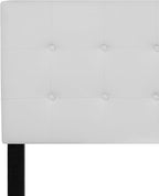 Flash Furniture Lennox Tufted Upholstered Queen Size Headboard in White Vinyl