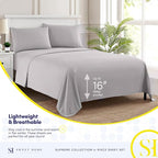 King Size Sheets - Breathable Luxury Bed Sheets with Full Elastic & Secure Corner Straps Built In - 1800 Supreme Collection Extra Soft Deep Pocket Bedding Set, Sheet Set, King, Silver