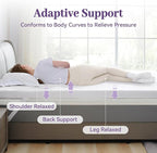 SINWEEK 2 Inch Gel Memory Foam Mattress Topper Full XL Size, Ventilated High Density Pad for Back Pain, Bed Topper with Removable Soft Cover, CertiPUR-US Certified