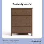 Storkcraft Alpine 4 Drawer Dresser (Hazelnut) – GREENGUARD Gold Certified, Kids Storage Organizer, Modern 4 Drawer Chest for Bedroom, Must-Have Nursery Storage