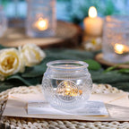 DARJEN 48Pcs Clear Votive Candle Holders - Glass Tea Light Candle Holder, Candle Holders Bulk, Embossed Candle Votives for Wedding Centerpiece & Home Decor