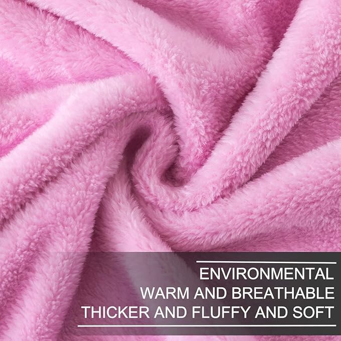 Fleece Queen Size Summer Blanket All Season 350GSM Lightweight Throw for The Bed Extra Soft Brush Fabric Winter Warm Sofa Blanket 90" x 90"(Pink Queen)