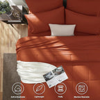 CozyLux Full Size Comforter Sets Terracotta, 7 Pieces Bed in a Bag, Burnt Orange Fall Comforter Full Size, All Season Bedding Sets with Stitch Quilted Comforter, Flat Sheet, Fitted Sheet, Pillowcases