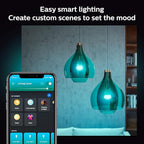 Philips Hue Smart Light Starter Kit - Includes (1) Bridge, (1) Smart Button and (3) Smart 75W A19 LED Bulbs - White and Color Ambiance - 1100LM - E26 - Control with Hue App or Voice Assistant