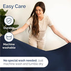 Queen Size 4 Piece Sheet Set - Comfy Breathable & Cooling Bed Sheets Set - Hotel Luxury Bedding for Women, Men, Kids, Teens, Boys & Girls - Deep Pockets, Soft and Wrinkle Free - Oeko-Tex - Navy Blue