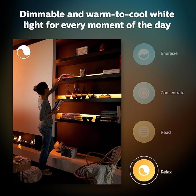 Philips Hue Indoor 6-Foot Smart LED Light Strip Plus Base Kit - Color-Changing Single Color Effect - 1 Pack - Control with Hue App - Works with Alexa, Google Assistant and Apple HomeKit (Pack of 4)
