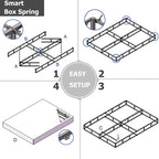Full Box Spring 9 Inch High Profile Strong Metal Frame Mattress Foundation, Quiet Noise-Free,Easy Assembly, 3000lbs Max Weight Capacity