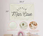 Nursery Rectangular Canvas Banner-Boho Flag Poster Wall Sign for Boys Kids Teen,Baby Room Above Crib Bedroom Home Playroom Dorm Wall Decor-Baby Shower Birthday Christmas-Little Man Cave