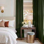 Lazzzy Velvet Blackout Curtains Thermal Insulated Room Window Drapes Super Soft Luxury Curtains for Living Room Bedroom Rod Pocket 2 Panels, Moss, 52" W x 90" L
