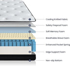 Full Size Mattress, 10 Inch Memory Foam Hybrid Mattress Full, Pocket Spring Mattresses in a Box for Motion Isolation, Strong Edge Support, Pressure Relief, CertiPUR-US