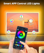 Daymeet LED Lights for TV, 23ft TV LED Lights for 75-100 inch,RGBICW TV Backlight Behind,USB Led Light Strip for Color Changing Music Sync Bluetooth APP Control for Bedroom