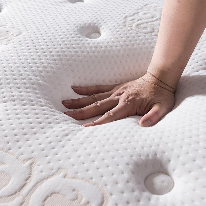 Short King Mattress,11.4 Inches Pillow Top Pocket Spring Hybrid Memory Foam Innerspring Firm RV King Mattress in a Bag