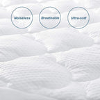 California King Air Mattress Cover, Thick Quilted Mattress Topper, Soft Breathable and Noiseless Down Alternative Fiber Pillow Top Mattress Pad with Deep Pocket Fits Up to 23 Inch Mattress(72"X82")