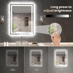 20"X28" LED Bathroom Mirror with Front Lights and Backlit, Anti-Fog, Dimmable, Shatter-Proof Tempered Glass, Lighted Bathroom Vanity Mirror for Wall with 3 Colors, Memory Function