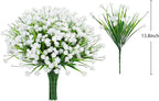 Ouddy Decor 24 Bundles Artificial Flowers for Outdoors UV Resistant Fake Plastic Plants Faux Boston Fern Greenery Stems for Spring Summer Indoor Garden Patio Window Box Kitchen Home Decor, White