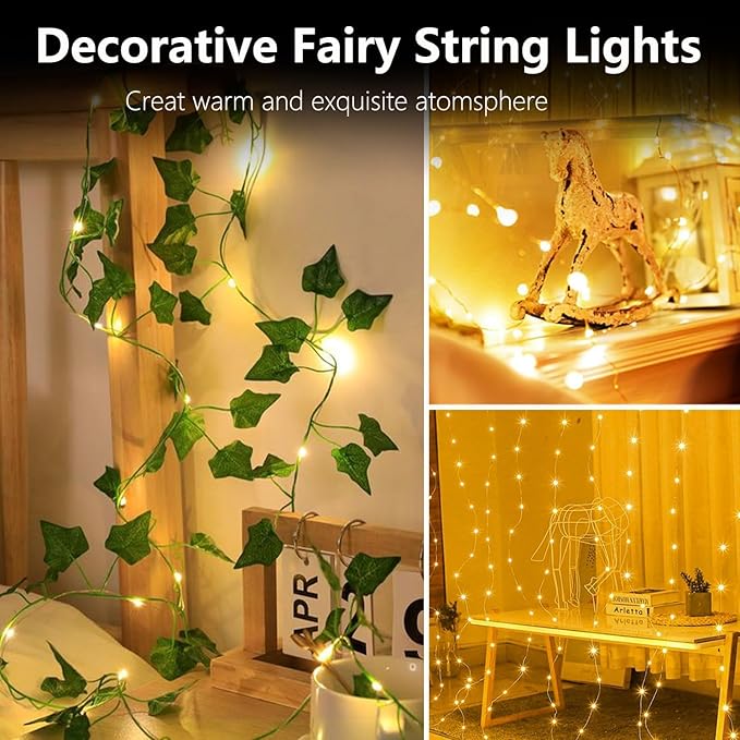 led Fairy Lights Waterproof 16.4ft String Lights Battery Operated for Wedding, Home, Garden, Party, Christmas Decoration (1pc, Warm White 1pc)