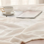 Bedsure GentleSoft Fleece Blankets Queen Size Cream - Bed Blanket Soft Lightweight Plush Fuzzy Cozy Luxury Microfiber, 90x90 inches