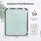 Black Bathroom Mirror for Wall, 30x36 Inch Brushed Matte Black Metal Framed Rectangle Wall Mirror for Bathroom Vanity, Living Room, Bedroom, Farmhouse, Hangs Vertically or Horizontally