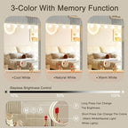 Hollywood Vanity Mirror with Lights, 18 Dimmable Bulbs, 3 Color Lights,Make Up Lighted Mirror, Aluminum Metal Frame, USB Charging Port（32" x 24"）