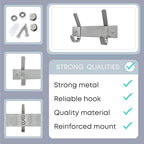 Small Coat Rack Wall Mount – Brushed Nickel 6 Inch Stainless Steel Hook Rail with 2 Heavy Duty Double Coat Hooks – Wall Mounted Coat Hanger for Entryway, Bathroom, Bedroom, Towel, Hat Organizer