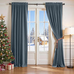 Lazzzy Velvet Blackout Curtains Thermal Insulated Room Window Drapes Super Soft Luxury Curtains for Living Room Bedroom Rod Pocket 2 Panels, Dark Slate, 62" W x 108" L