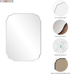 KOHROS Frameless Scalloped Beveled Edges Mirror 20" x 28" Bathroom Mirrors for Over Sink Silver Wall Mirror for Bathroom, Vanity, Bedroom (Horizontal or Vertical)