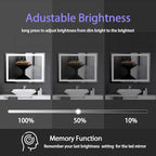36"x28" LED Bathroom Mirror with Lights Large Wall-Mounted Vanity LED Mirror Smart Lighted Makeup Mirror Stepless Dimmable, Adjustable Brightness,Touch Screen Button,Anti-Fog,Memory Function