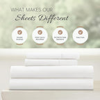 Linen Market Brushed Microfiber King Sheet Set 4 Piece – Oeko-TEX Certified Ultra Soft & Wrinkle-Free - 16" Deep Pocket Sheets - Easy Care King Size - White