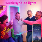 66Ft Outdoor Waterproof LED Strip Lights,Music Sync RGB IP68 Led Lights with App and Remote Control,Color Changing Waterproof RGB Exterior Rope Self Adhesive Back,Balcony,Roof,Garden,Party
