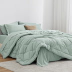 Love's cabin Twin XL Comforter Set Aqua, 5 Pieces Twin XL Bed in a Bag, All Season Bedding Sets with 1 Comforter, 1 Flat Sheet, 1 Fitted Sheet, 1 Pillowcase and 1 Pillow Sham
