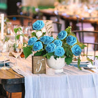 JOYLEX Artificial Flowers Realistic Roses, 25pcs Real Looking Fake Roses with Stem for DIY Wedding Bouquets Centerpieces Bridal Shower Party Home Romantic Decorations (Regular 3" - 25pcs, Light Blue)