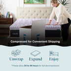 LUCID Zoned Memory Foam Mattress Topper, Queen, Lavender