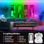 echosari 9.8FT 90Led RGB Strip Lights Battery Powered Remote Control, 8 Modes, Dimmable, Timer, Self-Adhesive, Cuttable, Waterproof, for TV Computer Monitor/Screen Decor
