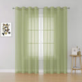 KEQIAOSUOCAI 2 Pieces Sage Sheer Curtains 84 Inches Long for Bedroom Bed Canopy Voile Grommet Sheer Window Drapes Panels for Living Room Dining Wedding Party Backdrop 54Wx84L Set of 2