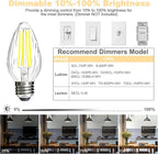 BRIMAX F15 8W LED Light Bulbs,Neutral White 4000K,80W Incandescent Equivalent,Dimmable,E26 Medium Base,Flame Wrinkle Glass,4 Pack
