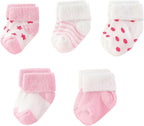 Unisex Baby Terry Socks 5-Pack for Baby boy and girl 0-12 Months Warm Cotton Socks