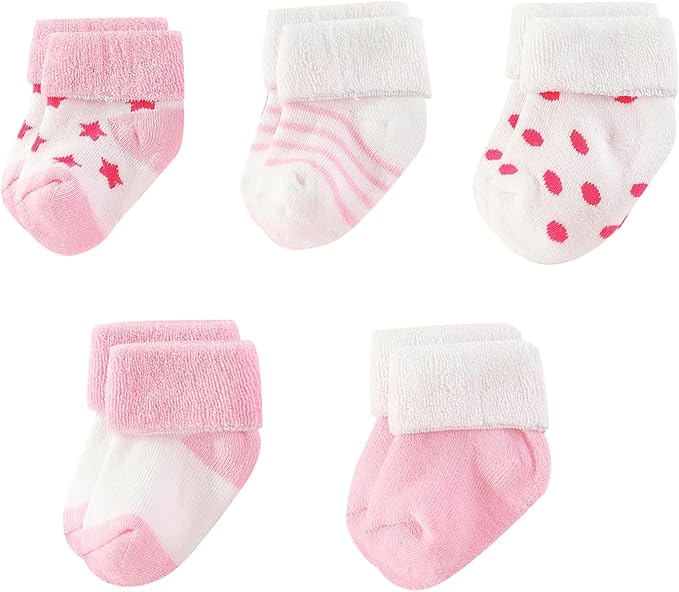 Unisex Baby Terry Socks 5-Pack for Baby boy and girl 0-12 Months Warm Cotton Socks