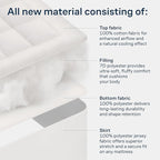 Cloud-Like Full Size Mattress Topper - 100% Cotton Top Mattress Pad for Back Pain Relief - Breathable & Naturally Cooling for Hot Sleepers, White